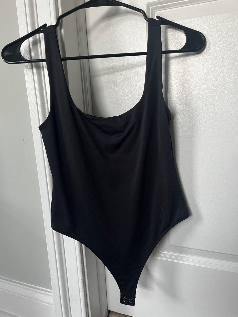 Black Square Neck Bodysuit
